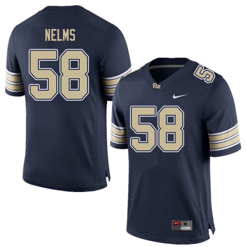 Men #58 Bryce Nelms Pitt Panthers College Football Jerseys Sale-Home Navy